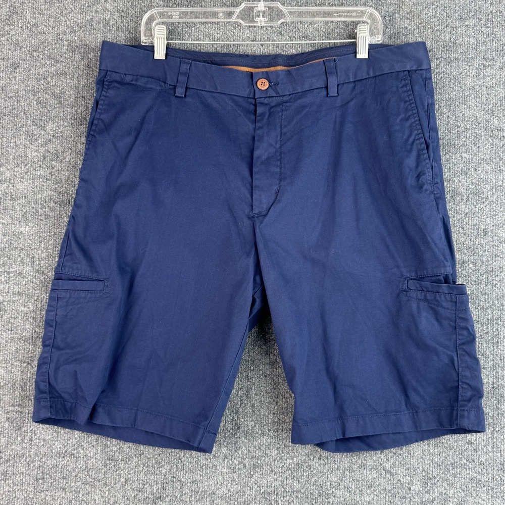 Tommy Bahama Cargo Shorts Mens 38 Navy Cotton Blend Casual Basic Travel Vacation